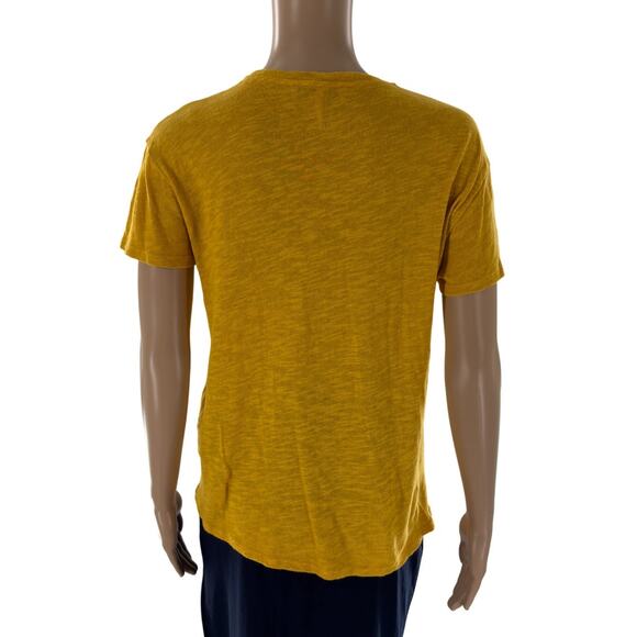 Sandro Paris Yellow The Losers Texas Linen Short Sleeve T-Shirt - Picture 6 of 9